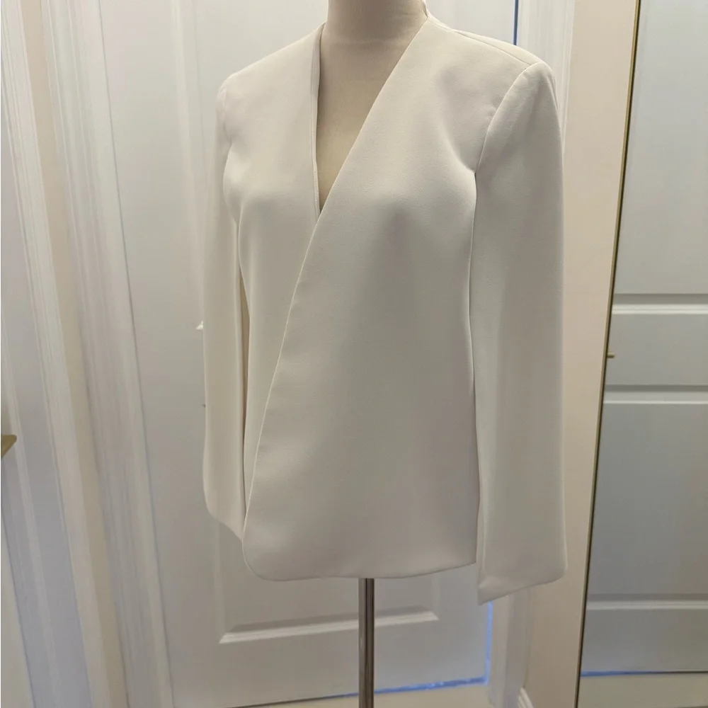 ZARA WHITE CAPE BLAZER MEDIUM - Picture 10 of 11